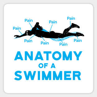 Anatomy Of A Swimmer Swimming Fan Sticker